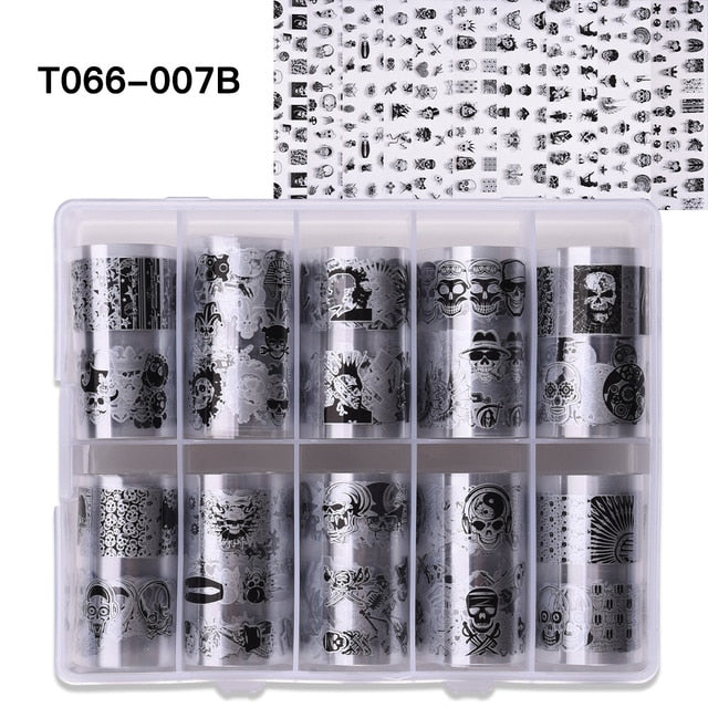 100 Patterns Animal Nail Foils for Transfer Paper Stickers Sliders Adhesive Nails Wraps DIY Water Marble Nail Art Decorations