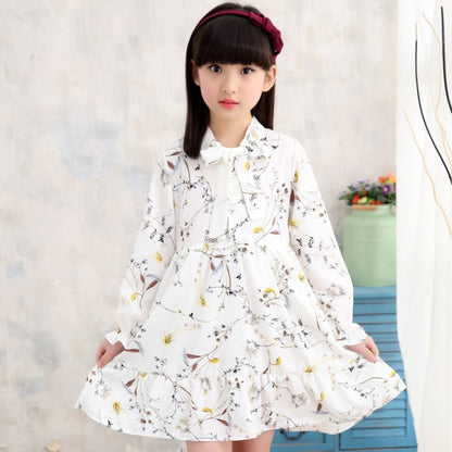 girl dress 2021 spring cartoon casual full sleeves Leopard Print kids children girls princess dress pink yellow blue 2-13 years