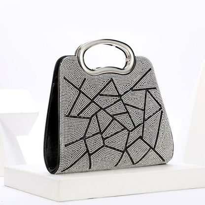 Evening Clutch Bag Purses and Handbags for Women Luxury Designer Irregular Crystal Rhinestone PU Leather Shoulder Bag ZD2099