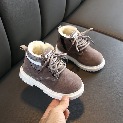 Winter Children Casual Shoes Autumn Martin Boots Boys Shoes Fashion Leather Soft Anti Slip Girls Boots 21-30 Sport Running Shoes