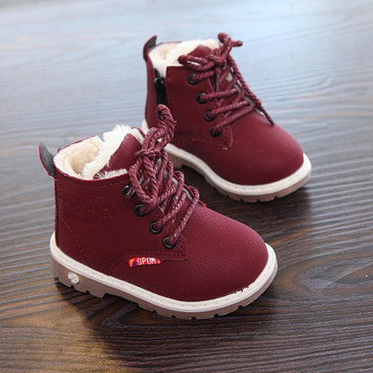 Winter Children Casual Shoes Autumn Martin Boots Boys Shoes Fashion Leather Soft Anti Slip Girls Boots 21-30 Sport Running Shoes