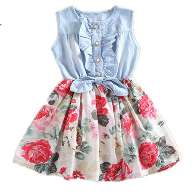 Cowboy Dress For Teens Girls Children Kids Denim Summer Dress Vestidos Clothes 4 5 6 7 8 9 10 11 12 14 Years Old New 2021