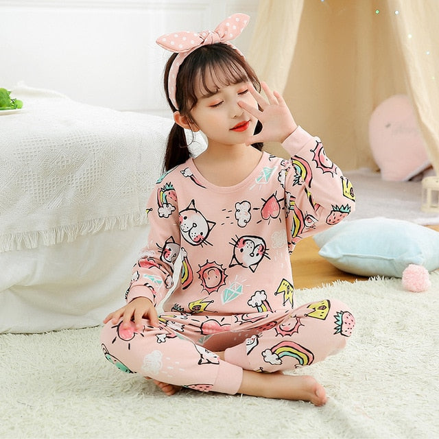 Kids Boys Sleepwear baby girl spring cotton sets Children Homewear Pajamas for Boy Pyjamas Kids Nightwear 2-13Y teenage clothes