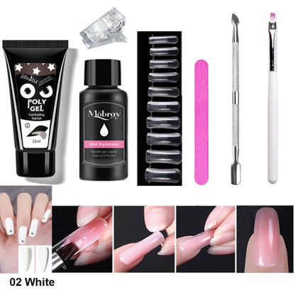 7pcs/Set Nail Polish Gel Nail Kit 15ml Quick Building UV Poly Nail PolishGel Extensions Acrylic Gel Nail Tool Art Set