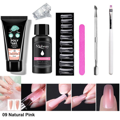 7pcs/Set Nail Polish Gel Nail Kit 15ml Quick Building UV Poly Nail PolishGel Extensions Acrylic Gel Nail Tool Art Set