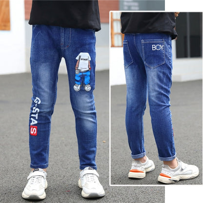 IENENS Fashion Boys Slim Jeans Spring Autumn Long Pants Young Boy Straight Denim Trousers Baby Cowboy Pants Plus Size