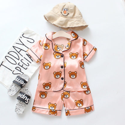 VIP Links Summer Children's Pajamas Set Baby Boy Girl Clothes Casual Short Sleeve Sleepwear Set Kids Tops+Pants Clothing Sets