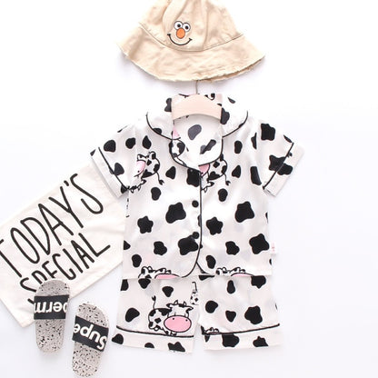 VIP Links Summer Children's Pajamas Set Baby Boy Girl Clothes Casual Short Sleeve Sleepwear Set Kids Tops+Pants Clothing Sets