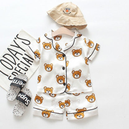 VIP Links Summer Children's Pajamas Set Baby Boy Girl Clothes Casual Short Sleeve Sleepwear Set Kids Tops+Pants Clothing Sets