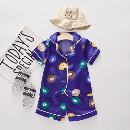 VIP Links Summer Children's Pajamas Set Baby Boy Girl Clothes Casual Short Sleeve Sleepwear Set Kids Tops+Pants Clothing Sets