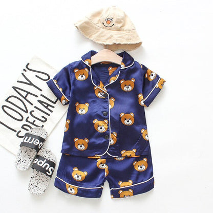 VIP Links Summer Children's Pajamas Set Baby Boy Girl Clothes Casual Short Sleeve Sleepwear Set Kids Tops+Pants Clothing Sets