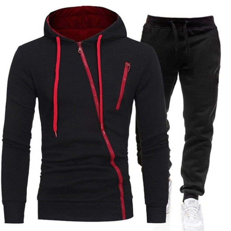 Autumn Men's Tracksuits 2-Piece Hoodie + Pants Sports Suit Men's Sweater Zipper Hoodie Men's Clothing Suit Sportswear Size M-4Xl