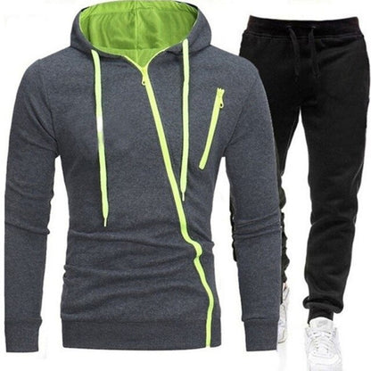 Autumn Men's Tracksuits 2-Piece Hoodie + Pants Sports Suit Men's Sweater Zipper Hoodie Men's Clothing Suit Sportswear Size M-4Xl