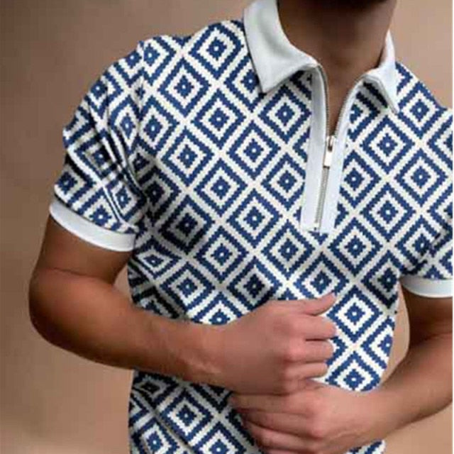 Nation Style Summer Man Shirt 2020 Mens Ethnic Printed Stand Collar Stripe Short Sleeve Loose Hawaiian Henley Casual Shirt 298