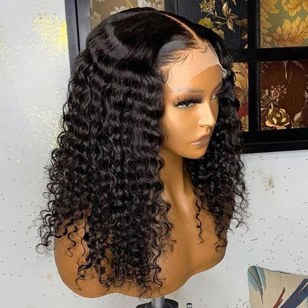 Cheap 13x4 Lace Front Wig Deep Wave Wig Human Hair Wigs Pre Plucked 4x4 Lace Closure Wig Deep Curly Human Hair Wigs Frontal Wig