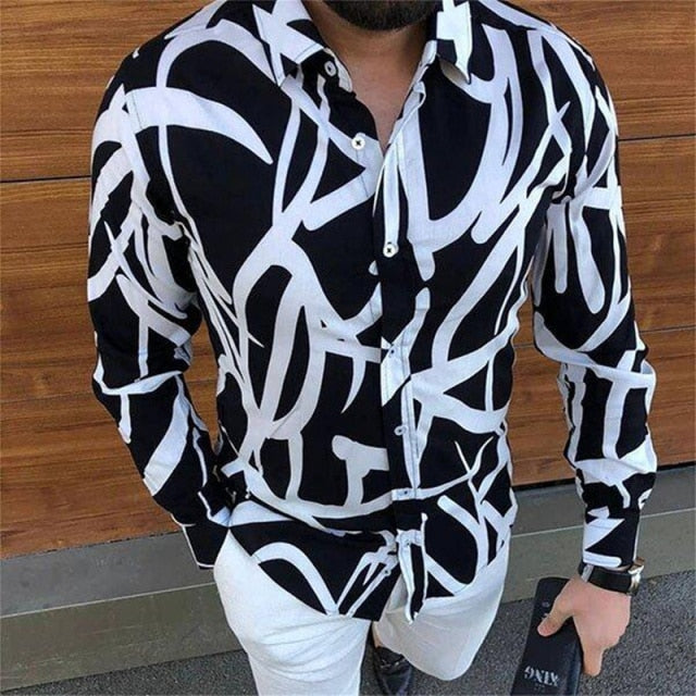 New Fashion Mens Baroque Floral Royal Shirts Luxury Brand Print Designer Dress Shirts Fancy Slim Casual Club Style