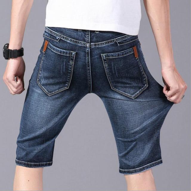 Summer Thin Denim Shorts For Men Good Quality Shorts Jeans Men Cotton Solid Straight Jeans Shorts Male Blue Casual Jeans Size 40