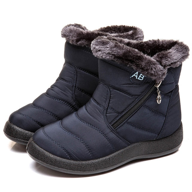 Lucyever Women Waterproof Snow Boots Winter Falts Shoes Woman Casual Lightweight Ankle Botas Mujer Platform Keep Warm Booties