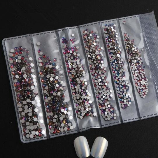 Super Glitter Rhinestones 14 Colors ss3-ss10 Non HotFix FlatBack Glass Nail Art Rhinestones Nail Scrapbook Decorations