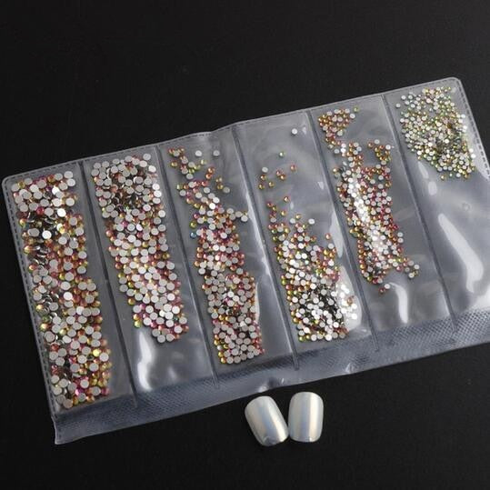 Super Glitter Rhinestones 14 Colors ss3-ss10 Non HotFix FlatBack Glass Nail Art Rhinestones Nail Scrapbook Decorations