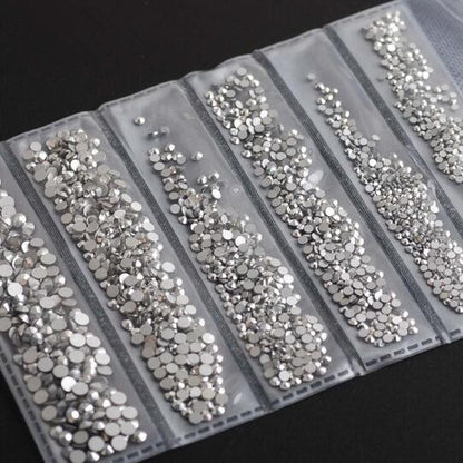 Super Glitter Rhinestones 14 Colors ss3-ss10 Non HotFix FlatBack Glass Nail Art Rhinestones Nail Scrapbook Decorations