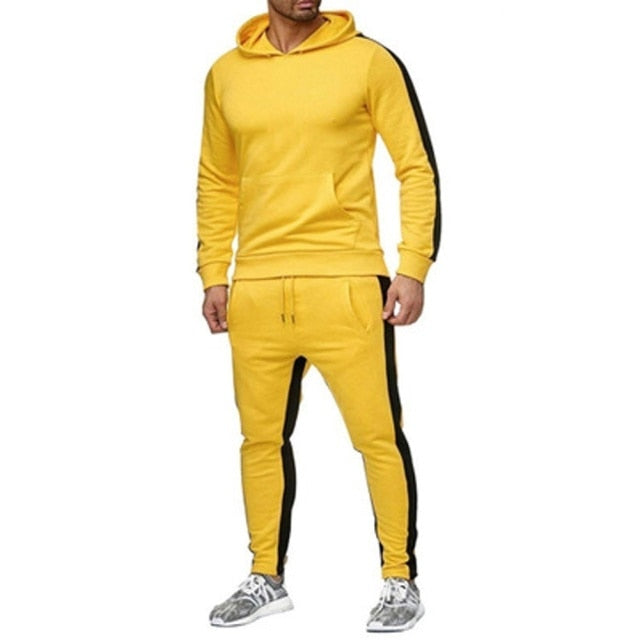 Men's Casual Tracksuit 2021 New Men's Zipper Hoodies and Sweatpants Two Pieces Sets Sportswear High Quality Clothing for Male