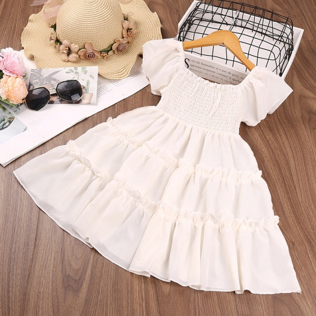 HE Hello Enjoy Girls Dresses 2021 Summer Teenagers Dot Sling Princess Cake Elegant Children Kids Clothes Girl Dress 4 8 10 Years