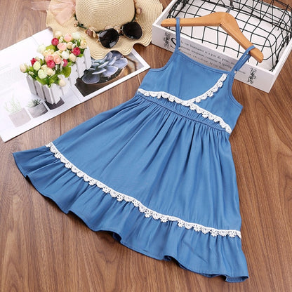 HE Hello Enjoy Girls Dresses 2021 Summer Teenagers Dot Sling Princess Cake Elegant Children Kids Clothes Girl Dress 4 8 10 Years