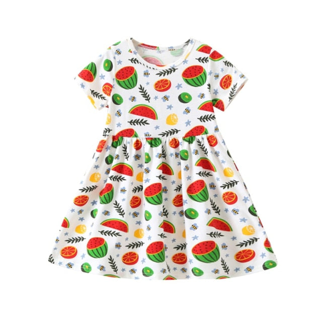 Leopard 2021 Summer New Fashion Baby Girls Kid Short Sleeve T-shirt Patchwork Girls Dress Short Dresses Princess TUTU Dress 1-6Y