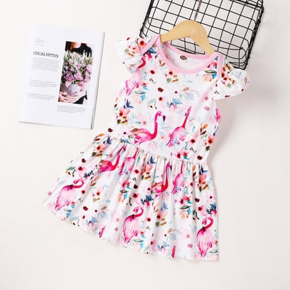 Leopard 2021 Summer New Fashion Baby Girls Kid Short Sleeve T-shirt Patchwork Girls Dress Short Dresses Princess TUTU Dress 1-6Y