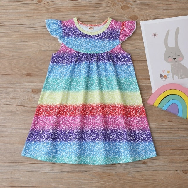 Leopard 2021 Summer New Fashion Baby Girls Kid Short Sleeve T-shirt Patchwork Girls Dress Short Dresses Princess TUTU Dress 1-6Y