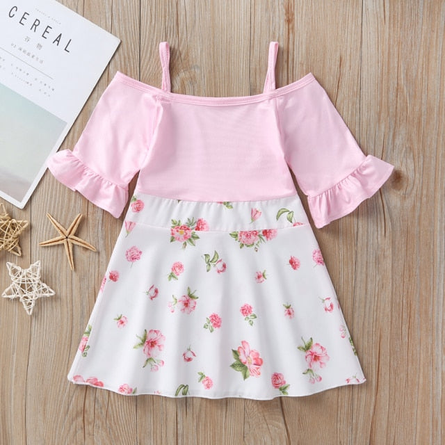 Leopard 2021 Summer New Fashion Baby Girls Kid Short Sleeve T-shirt Patchwork Girls Dress Short Dresses Princess TUTU Dress 1-6Y