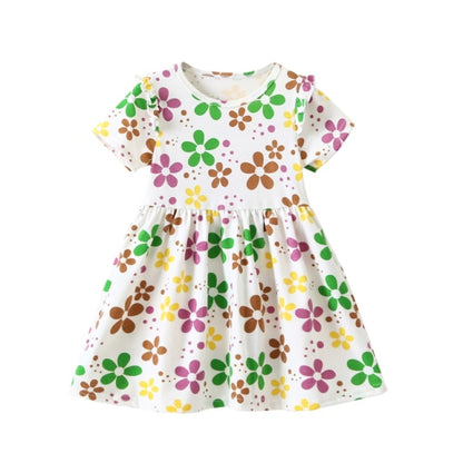 Leopard 2021 Summer New Fashion Baby Girls Kid Short Sleeve T-shirt Patchwork Girls Dress Short Dresses Princess TUTU Dress 1-6Y