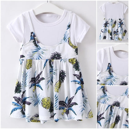 Leopard 2021 Summer New Fashion Baby Girls Kid Short Sleeve T-shirt Patchwork Girls Dress Short Dresses Princess TUTU Dress 1-6Y