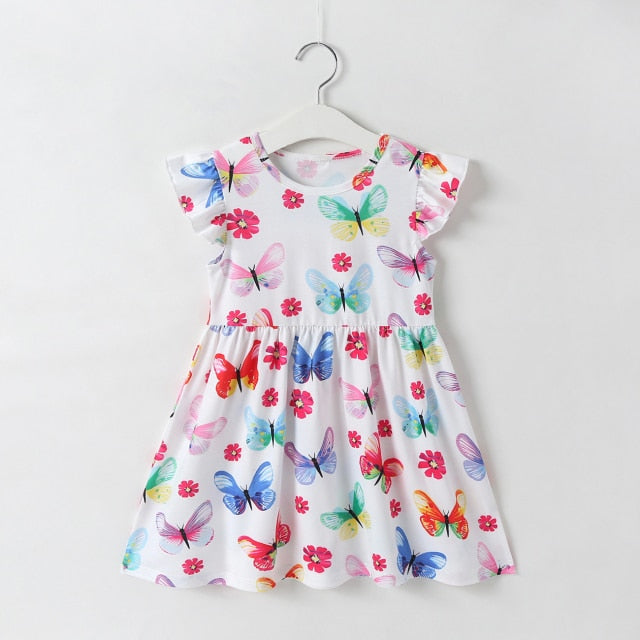 Leopard 2021 Summer New Fashion Baby Girls Kid Short Sleeve T-shirt Patchwork Girls Dress Short Dresses Princess TUTU Dress 1-6Y