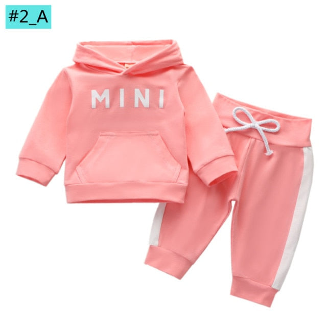 Infant Newborn Baby Girl Clothes 3PCS Sets Leopard Letter Hooded Sweatshirt Pants Outfit Baby Tracksuit Set Spring Autumn