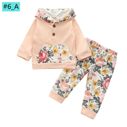 Infant Newborn Baby Girl Clothes 3PCS Sets Leopard Letter Hooded Sweatshirt Pants Outfit Baby Tracksuit Set Spring Autumn