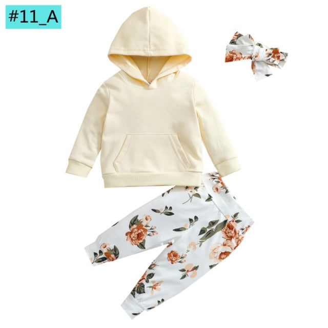 Infant Newborn Baby Girl Clothes 3PCS Sets Leopard Letter Hooded Sweatshirt Pants Outfit Baby Tracksuit Set Spring Autumn