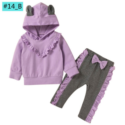 Infant Newborn Baby Girl Clothes 3PCS Sets Leopard Letter Hooded Sweatshirt Pants Outfit Baby Tracksuit Set Spring Autumn