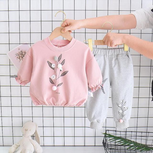 2 Piece Set Girls Spring - Autumn Long Sleeved Clothes 2021 New Cute Cartoon Sweaters Suit Children Outfits Casual Outwear Suit