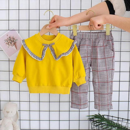 2 Piece Set Girls Spring - Autumn Long Sleeved Clothes 2021 New Cute Cartoon Sweaters Suit Children Outfits Casual Outwear Suit