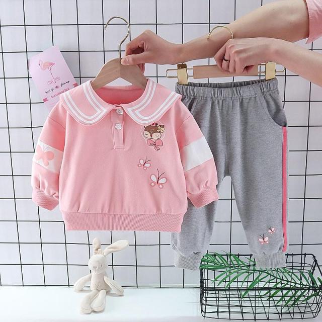 2 Piece Set Girls Spring - Autumn Long Sleeved Clothes 2021 New Cute Cartoon Sweaters Suit Children Outfits Casual Outwear Suit