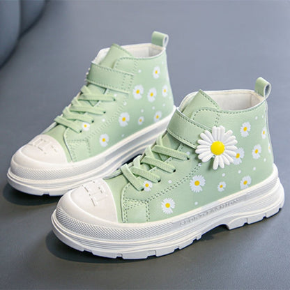 Fashion Girls Boots for Kids Sneakers Soft Bottom Non-slip Little Girl Booties Flower Design Running Shoes Children Sports Shoes