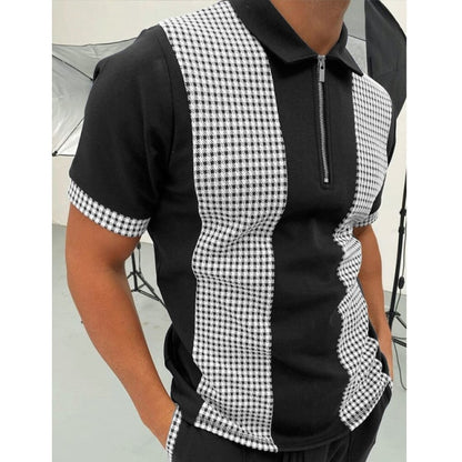 Hot Sale Summer New Men's Clothing Casual Fashion Printed Men Polo Shirts Turn-down Collar Zipper Design Short Sleeve Tops 2021