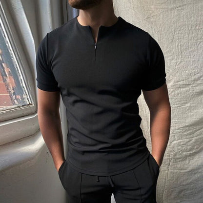 Hot Sale Summer New Men's Clothing Casual Fashion Printed Men Polo Shirts Turn-down Collar Zipper Design Short Sleeve Tops 2021