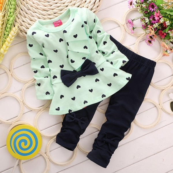 Baby Girls Thinner Spring Autumn T Shirt Leggings Pants Clothes Sets For 1-3Yrs Infant Outfits Toddler Kids Cute Suits Pajamas