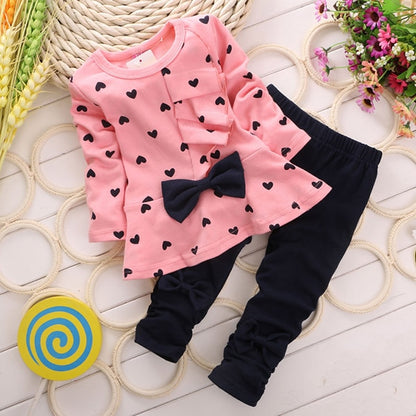 Baby Girls Thinner Spring Autumn T Shirt Leggings Pants Clothes Sets For 1-3Yrs Infant Outfits Toddler Kids Cute Suits Pajamas