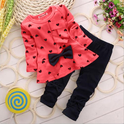 Baby Girls Thinner Spring Autumn T Shirt Leggings Pants Clothes Sets For 1-3Yrs Infant Outfits Toddler Kids Cute Suits Pajamas