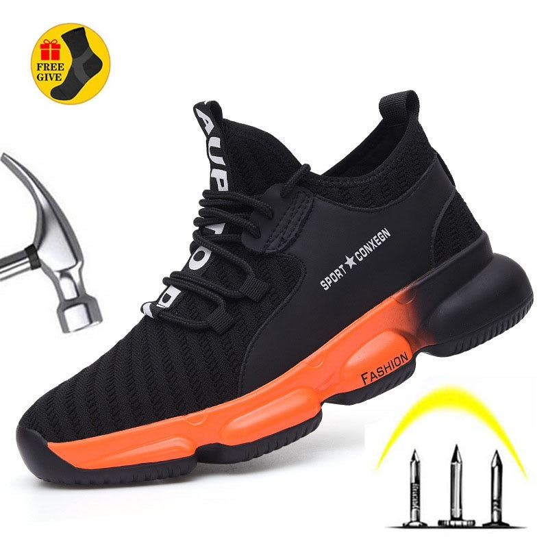 2021 lightweight and comfortable sport fashion safeti work shoes steel toe security boots brand safety shoes for men women