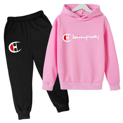 Letter Printing Hoodie Sets Children Clothing Suit Brand Autumn Boy's Wear Tracksuits Kids Sweatshirts Hoodies Top +pants 2pcs